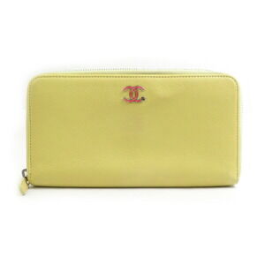 CHANEL Yellow Leather Wallet